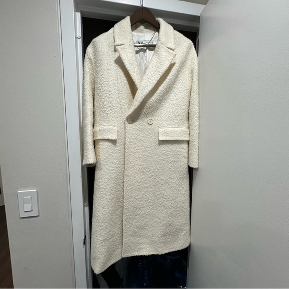 Zara double breasted wool blend coat - Picture 2 of 4